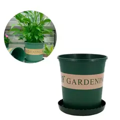 GENERICO - Maceta de Plástico con Bandeja Verde