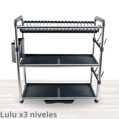 ICHIMATSU - Escurridor de platos de Acero Inoxidable x3 nivele Lulu