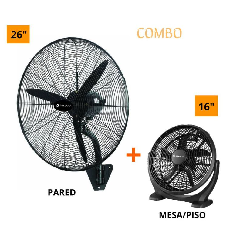 VENTILADOR DE PARED 26PULG 230W  VENTILADOR DE MESA 16PULG 55W