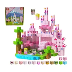 GENERICO - Set Castillo Bloques Magnéticos Minecraft 100pcs para Niñas