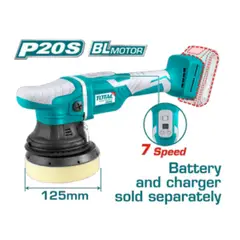 TOTAL TOOLS - Pulidora Angular LI-ION 20v 5pulg 125MM Brushless -TAPLI2002