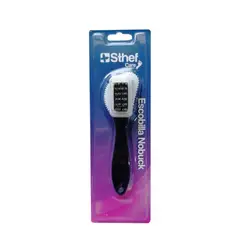 STHEF - ESCOBILLA PARA LIMPIEZA DE CALZADOS GAMUZA Mujer 7495 Negro