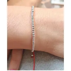 GENERICO - PULSERA DE HILO ROJO Y PLATA