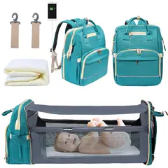 GENERICO - Mochila pañalera cuna 3 en1 premium