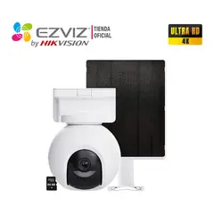 EZVIZ - Cámara CB8 PRO 4K Sonido 2vías Detecta Humano Batería Panel 64GB