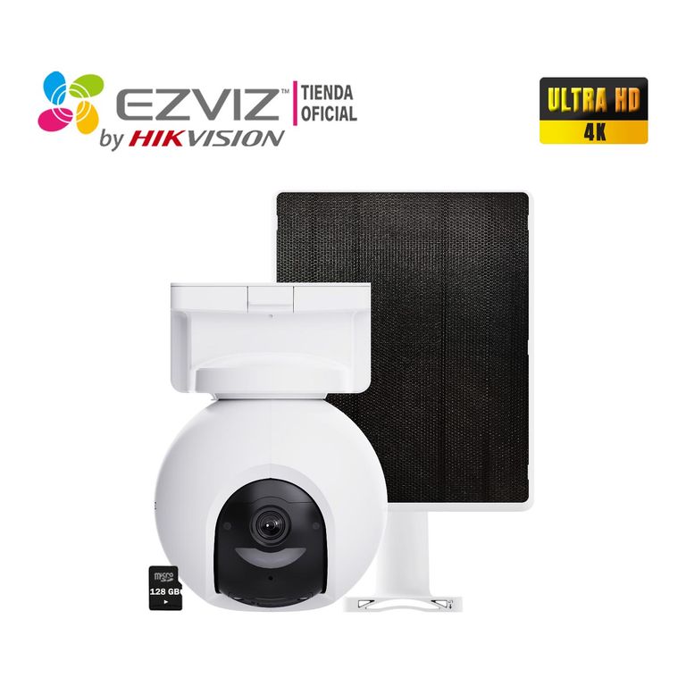 Cámara CB8 PRO 4K Sonido 2vía Detecta Humano Batería Panel 128GB