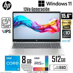 HP - Laptop 15-FD0098LA Intel Core i5-1334U 8GB 512GB 15.6" FHD IPS - Azul claro de Luna