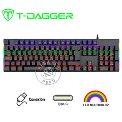 T-DAGGER - Teclado Mecánico Naxos T-TGK310-RD-SP Switch Rojo RGB