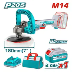 TOTAL TOOLS - Pulidora Angular LI-ION 20v 125MM 4800RPM Brushless - TAPLI20181