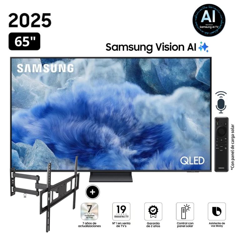 Televisor QLED 65 Visión AI Smart TV QN65Q8F + Rack Giratorio