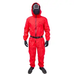 GENERICO - Disfraz Juego Calamar Guardia Rojo Niños Talla 16 150-160cm