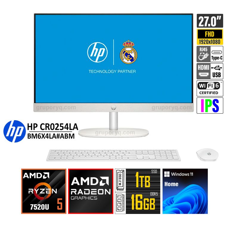 All In One CR0254LA AMD Ryzen 5-7520U RAM 16GB SSD 1TB Pantalla 27" FHD IPS