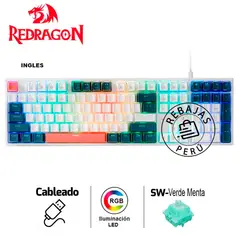 REDRAGON - Teclado Mecánico TRUNDLE K668WBO-RGB USB-C RGB Hot-Swap