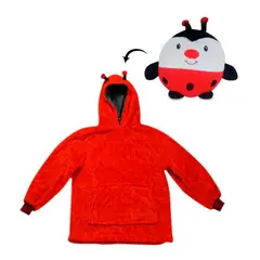 GENERICO - Peluche Poleron Capucha Infantil 2 en 1 Escarabajo Niña