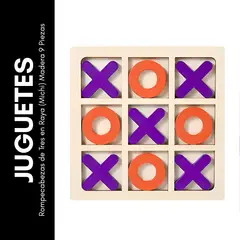 GENERICO - Rompecabezas de Tres en Raya Michi Madera 9 Piezas