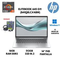 HP - LAPTOP ELITEBOOK 645 G11 AMD RYZEN 5 PRO 16GB RAM 512GB SSD 14" FHD WINDOWS 11