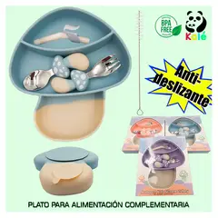 KALE - Set Plato con cubiertos Antideslizante para bebe