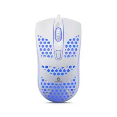 ENKORE - Mouse Gamer Alámbrico 1500DPI Blanco Ingravide EKM 118W