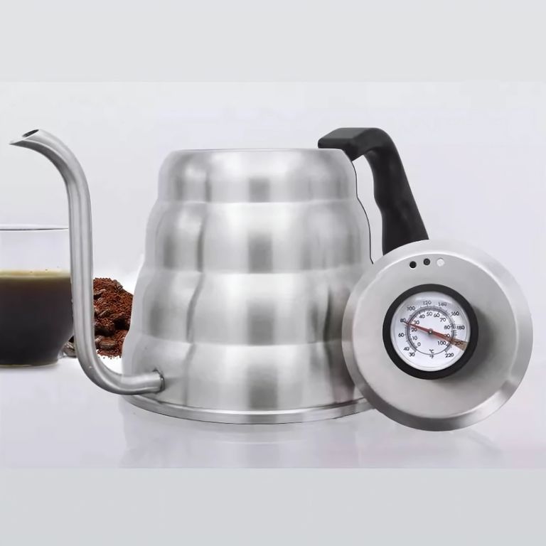 Tetera cuello cisne con termómetro 1.2 Lt Wallace