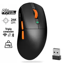 ROYAL KLUDGE - Mouse M30 Inalambrico BLACK ORANGE
