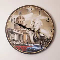 PANORAMA HOGAR - Reloj de Pared Diseño Retro Marilyn 34CM PVC