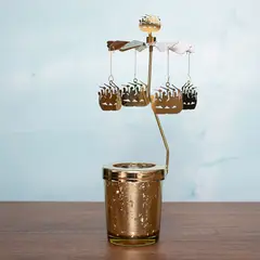 PANORAMA HOGAR - Candelabro Giratorio Decorativo en Hierro 18CM