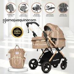 Baby - Coche Moisés Travel System «BARBARA» con Pañalera Beige