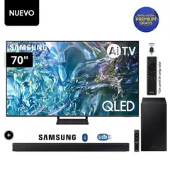 SAMSUNG - Televisor QLED Tizen OS Smart Tv 70 4K 70Q65D + Soundbar HW-B450F