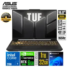 ASUS - Laptop TUF GAMING F16 FX607VJ-RL016 I5-210H RAM 32GB SSD 1TB 16" WUXGA RTX 3050 6GB