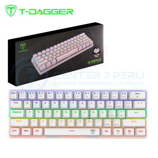 Teclado ARENA Rainbow Spanish T-TGK321W-BR WHITE