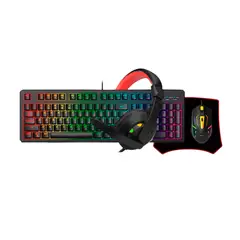 GENERICO - Combo Gaming Game Pro Wb-1077: Teclado Rgb, Mouse, Pad Y Auriculares Usb Para Gamers