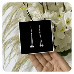 GENERICO - Aretes Largos Bombita Regalo Mamá Novia Joya Plata 925