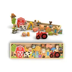 GENERICO - Rompecabezas Didáctico Granja de Madera con ABC