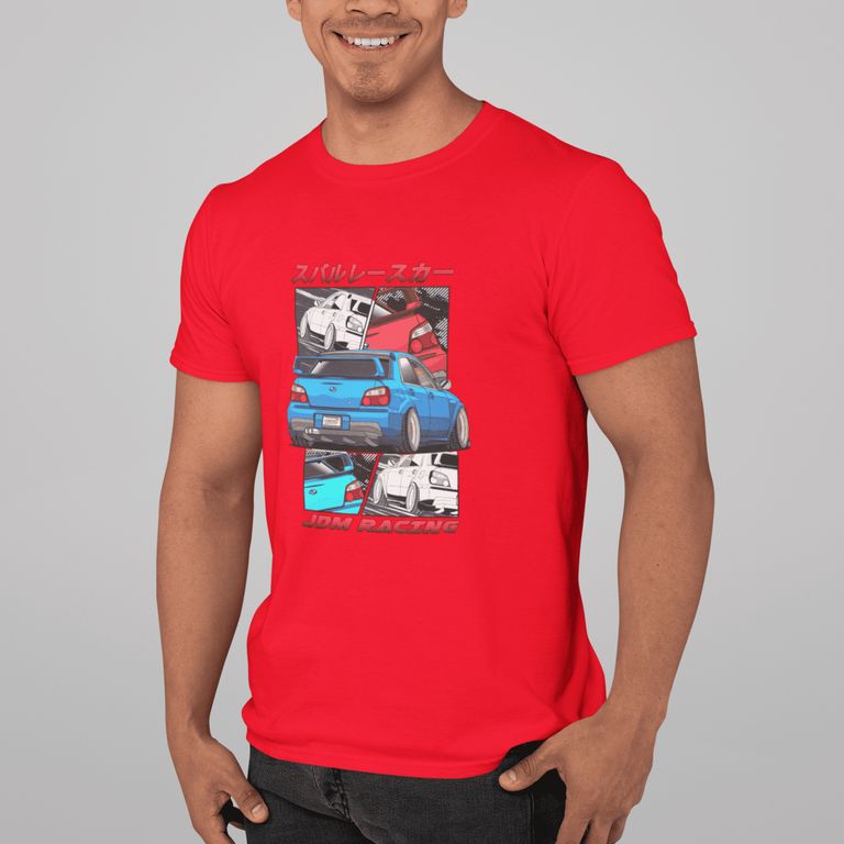 Camiseta de Hombre de Autos de Carreras Rally Polo Subaru WRX Algodon