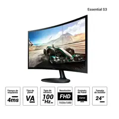 SAMSUNG - MONITOR LS24D360GALXPE Essential S3 24 Curvo VA FHD100Hz 4ms