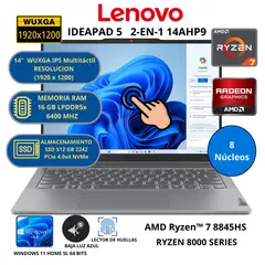 LENOVO - LAPTOP IDEAPAD 2 EN 1 AMD RYZEN 7 -RAM 16 GB SSD 512 GB 14" WUXGA TÁCTIL WINDOWS 11