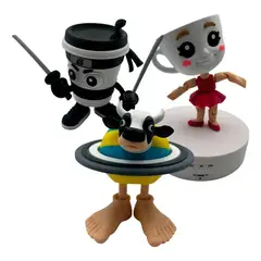 GENERICO - Brainrot Series Pack 3 Figuras - Balerinna Cappuccino La Vaca Saturno Saturnita