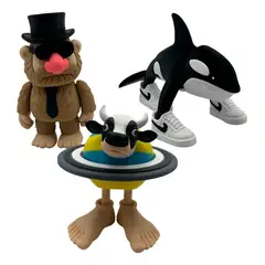 GENERICO - Brainrot Series Pack 3 Figuras - La Vaca Saturno Saturnita Mateo Orcalero