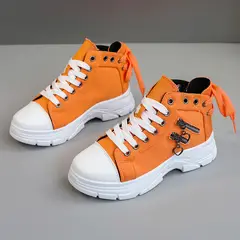 DANWEILE - Botas Martin de suela gruesa para mujer - Naranja