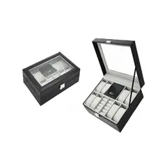 RYBIU IMPORT - Organizador para 8 Relojes Pulseras y Anillos en Color Negro