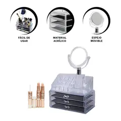 RYBIU IMPORT - Pack4 Baul para Cosmeticos en Tonalidad Transparente