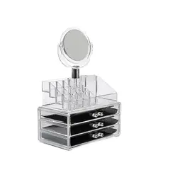 RYBIU IMPORT - Organizador de Cosmeticos con Cajones y Espejo Transparente