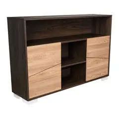 FMFURNITURE - Arrimo 2 Puertas Y 1 Repisa Fm-006O - Café Oscuro Y Café Claro