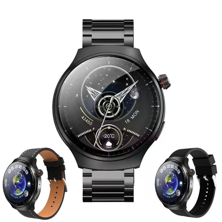 Smartwatch HW6 Max Amoled 3D ChatGpt 3 Correas Negro
