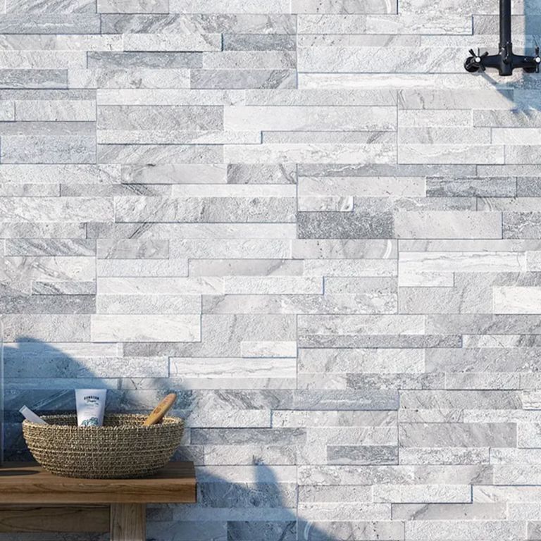 BALDOSAS DE PIEDRA 3D AUTOADHESIVAS 59X15 CM FROST WHITE