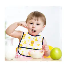 GENERICO - Babero impermeable SILICONA sin mangas de 0 a 5 años con bolsillo