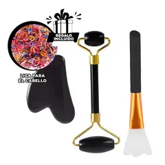 RYBIU IMPORT - Kit para Masaje Facial Moderno en Negro Y+Ligas de Regalo