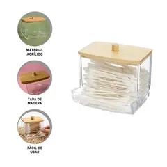RYBIU IMPORT - Pack4 Organizador Funcional para Hisopos de Acrilico