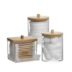 RYBIU IMPORT - Pack2 Dispensador Acrilico para Hisopos Y+Papel de Regalo