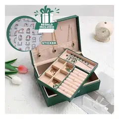 RYBIU IMPORT - Pack6 Caja para Joyas Femenino Verde Y+Regalo Stickers